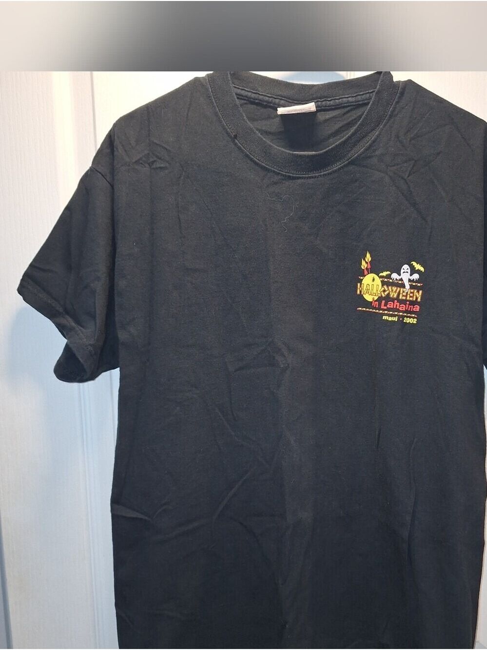 Halloween in Lahaina 2002 Black Crewneck Beefy-T Tee Large